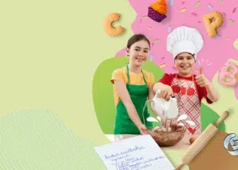 Twee kinderen die koken op basis van een geschreven recept